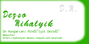 dezso mihalyik business card